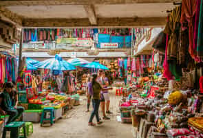 Explore the bustling Ubud markets on foot