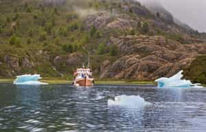 Set sail through Tortel to Montt Glacier
