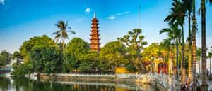 Light incense at Hanoi’s ancient Tran Quoc Pagoda
