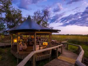 Evening sky over the open-air lounge
