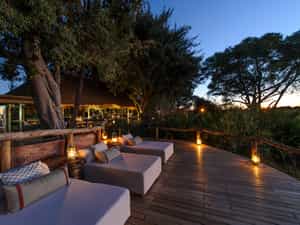 Deck couches in front of the main and dining areas