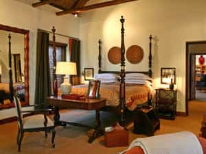 Located in the original Manor House, the Suite has a four poster king bed, separate lounge with fireplace and large terrace with spectacular views.