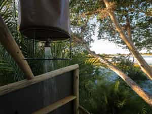 Enjoy the view from the outdoor bucket shower