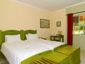 The interior of a bungalow at the lodge.
