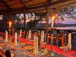 Dining while looking over the floodplains at Delta Camp