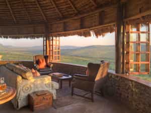 Large beautifully furnished open-sided bar with sweeping views of the valley