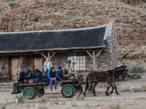 Luggage brought to the rooms via a donkey cart 
