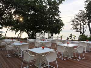 View from the stunning Gecko Bar overlooking Beau Vallon Beach