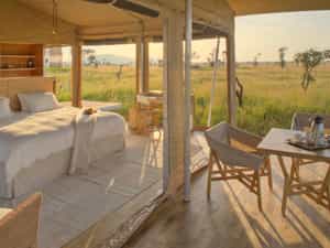 your Roving tent opens up on three sides during the day. Your butler will close your tent for the night during the turn down service