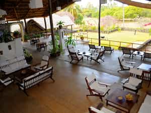 Mafia Island Lodge lounge and restaurant area
