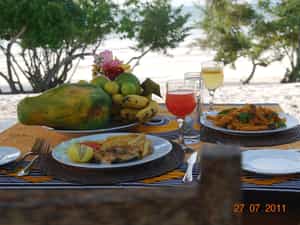 "Confirm your love" package includes real French Champagne, snorkelling, massage and a very private and romantic candle light dinner on the beach.