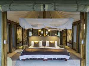 Tented accommodation - interior view