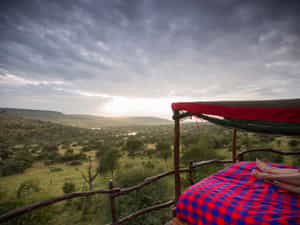 Overlooking the Kiboko waterhole, sunrise at the Star Beds is always spectacular