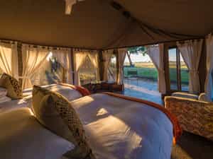 Twin bedded guest tent