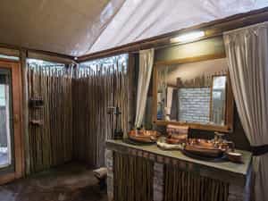 Guest tent bathroom