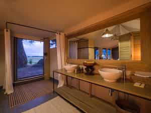 Guest tent bathroom