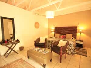 Standard room with private patio, air conditioned, complimentary tea and coffee tray, flat screen television, wall safe,  bar fridge
