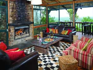 Grab a drink at the bar, step out onto the deck, or just relax around the fire.