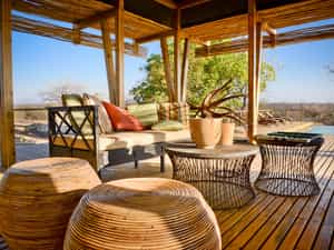 Covered pool lounge for shaded outdoor relaxation