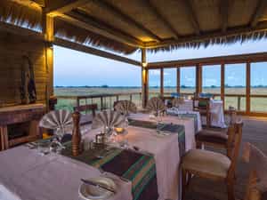 Dining area looking over the Busanga Plains