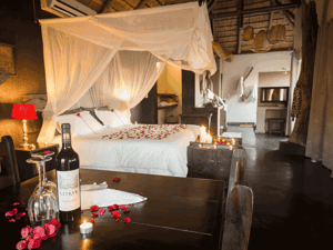 Romantic suite turn down at Ezulwini River Lodge 