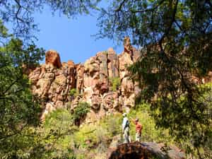 Viewpoint at the Andersson Trail, one of five nature trails in the valley of the private nature reserve Waterberg Wilderness.