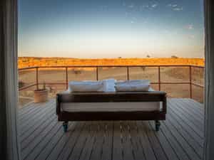 A bed placed outside