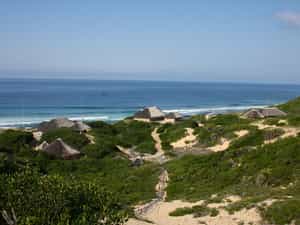 View from the top of the lodge towards the sea.
