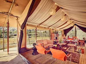 Each of our campsites has a reception tent Meet fellow guests in the lobby, which is a perfect place to share stories and experiences. Turn to our Guest Relations Executive, who will help address your every need Confer with our In-House Tour Manager to customise the daily itinerary to include your special interests Shop for the best of regional handicrafts at the boutique Enjoy undisturbed Wi-Fi connectivity Connect your iPods to the docking station and groove to your choice of music Have some family fun with indoor board games Explore our in-house library