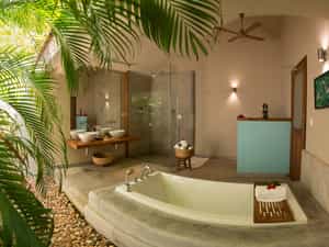 Partially open to sky bathrooms with Bath Tub