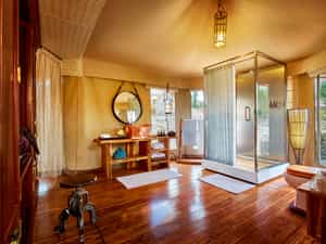 En-suite bathroom, Shower cubicle, Round-the-clock hot and cold water, Hair dryer and shaver socket, Custom-made bedroom slippers, eye masks, and earplugs, Custom-made bath accessories