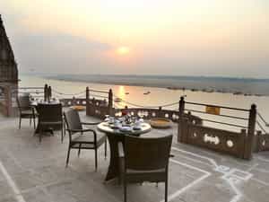 This is a terrace adjoing to Baithak (Reception Area) offers a beautiful view of Ganges river, Sunrise and Ghat activities