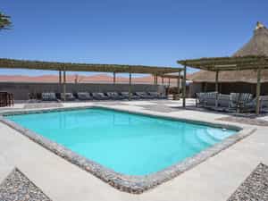 The pool area at Kulala Desert Lodge