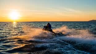 Jet ski across the tranquil waters of Paracas