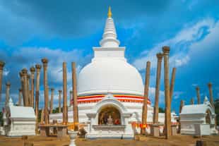 Stand beneath the earliest temple in Sri Lanka