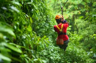 Enjoy the unique landscape on a zip line