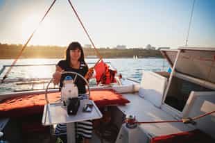 Try your hand at navigating a catamaran