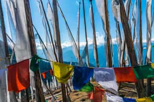 Take in the Himalayas from Lungchutse Temple