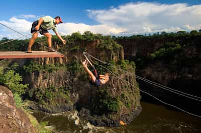 Bungee jump from the famous Victoria Falls bridge