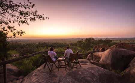 Spectacular sunrises from the camp's lounge area