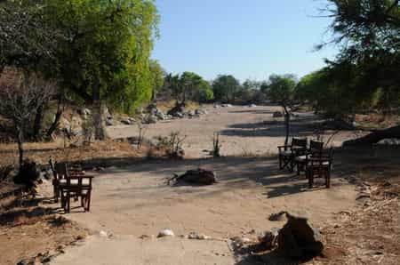 Coffee before breakfast outside main dining banda.