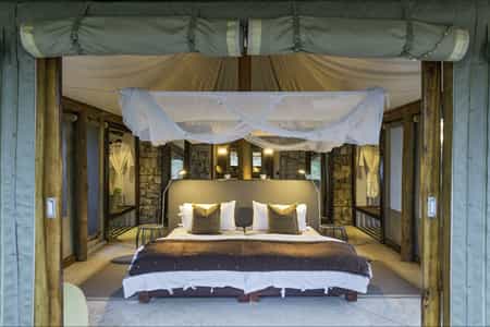 Tented accommodation - interior view