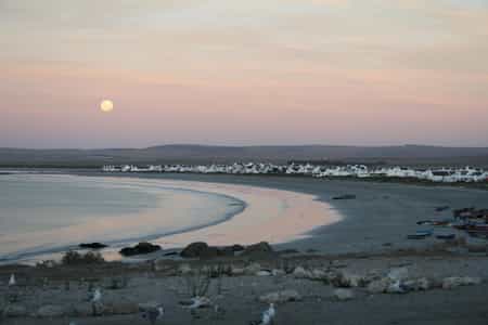 Moon rising over the bay