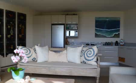 Open plan lounge and kitchen with everything you need for a perfect stay.