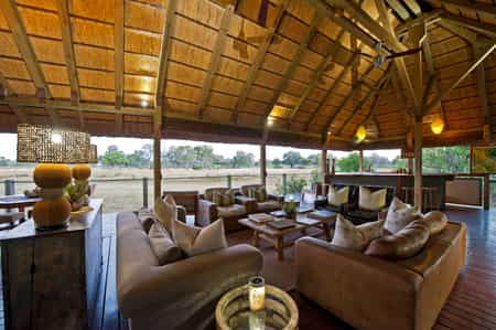 Camp lounge with a view of the waterhole