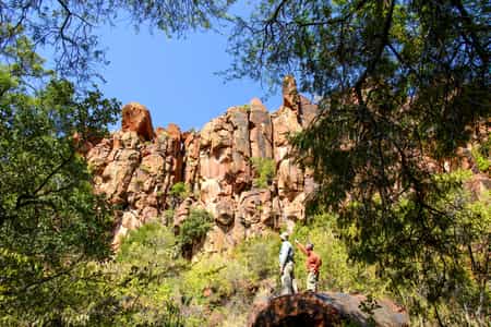 Viewpoint at the Andersson Trail, one of five nature trails in the valley of the private nature reserve Waterberg Wilderness.