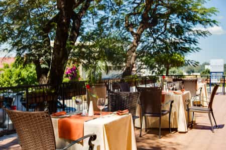 We have spacious, elegant and comfortable en-suite rooms with air-conditioning, Wi-Fi and a satellite TV. In fact, it is one of the most technologically-advanced hotels in the country.