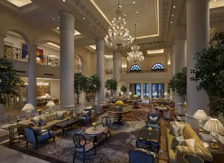 Unwind in the elegance of the lobby lounge and serenade over the lush green courtyard