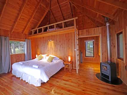 Inside our Campos de Hielo bungalow