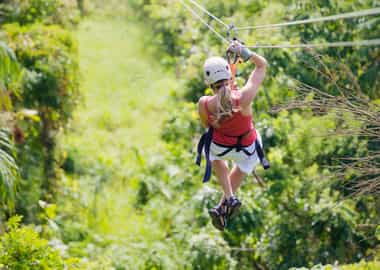 Zipline on a rainforest canopy tour in Turrialba